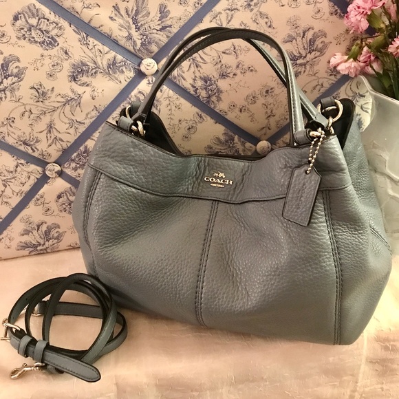 Coach Handbags - Coach F23537 Blue Pebbled Leather Small Lexy Convertible Shoulder Bag